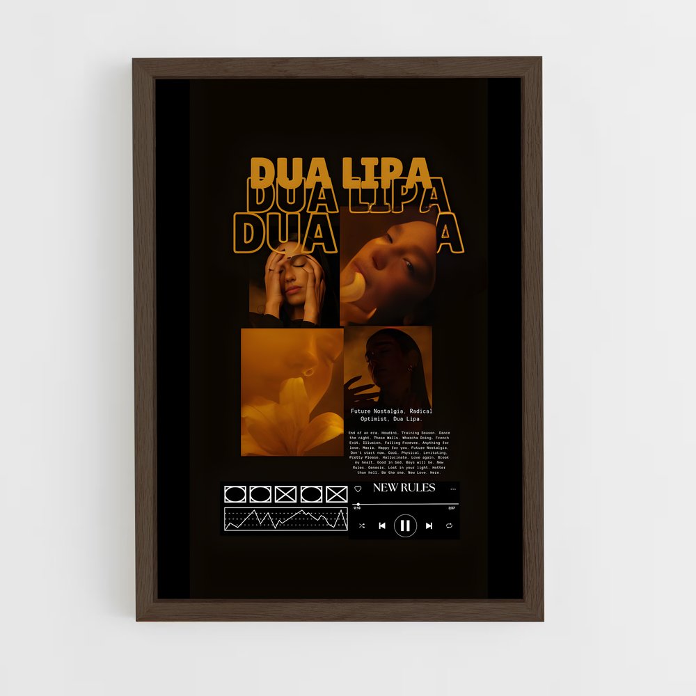 dua-lipa-25 cadre Bois foncé
