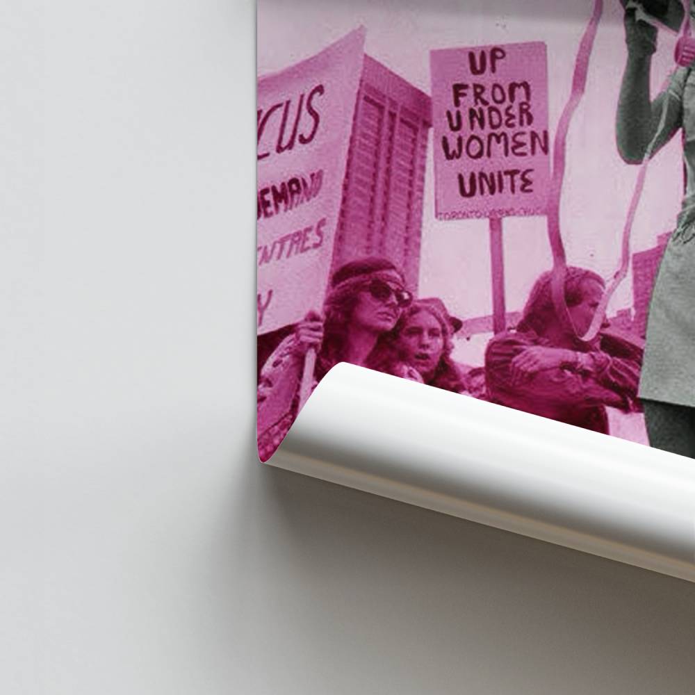 Roze feministische poster