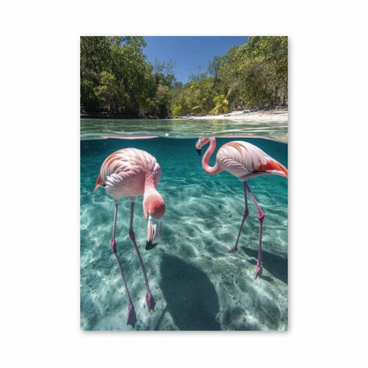Poster Flamants Paradisiaques