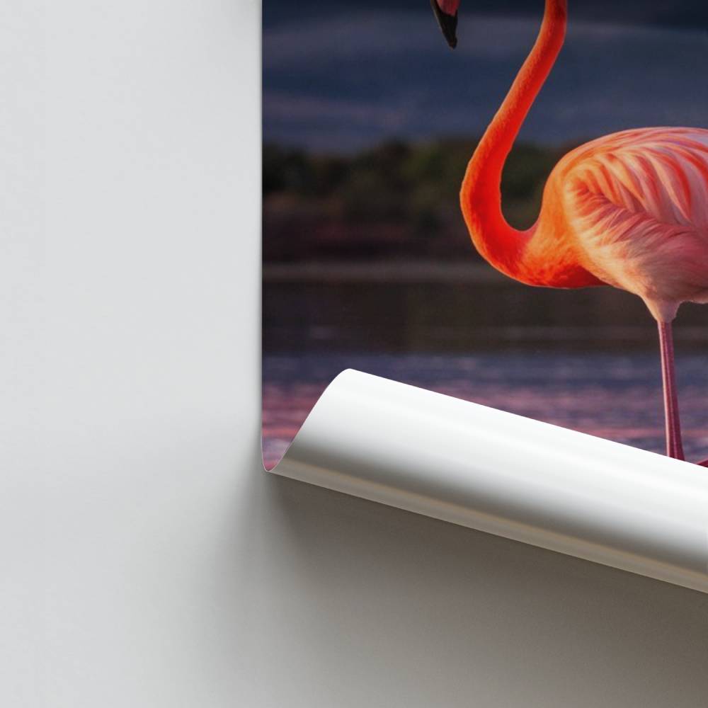 Helder roze flamingo-poster