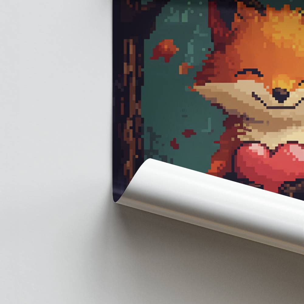 Fox hart van herfst poster