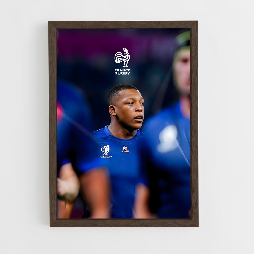 france-rugby-5 cadre Bois foncé