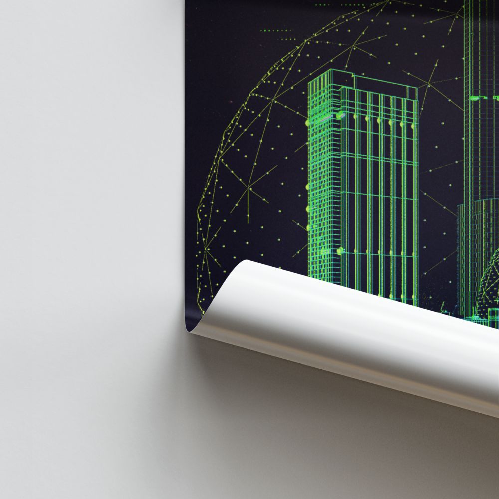 Futuristische simulatieposter