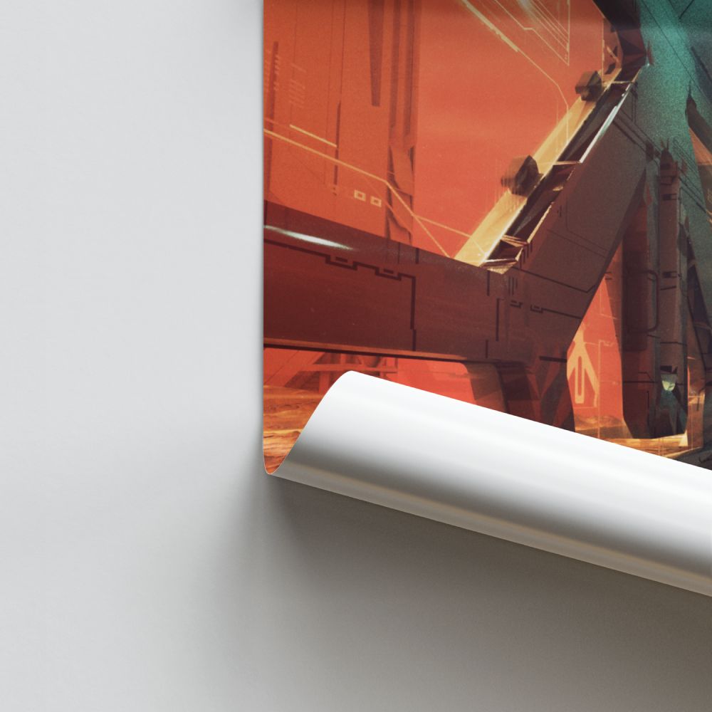 Poster futuristisch ruimteschip
