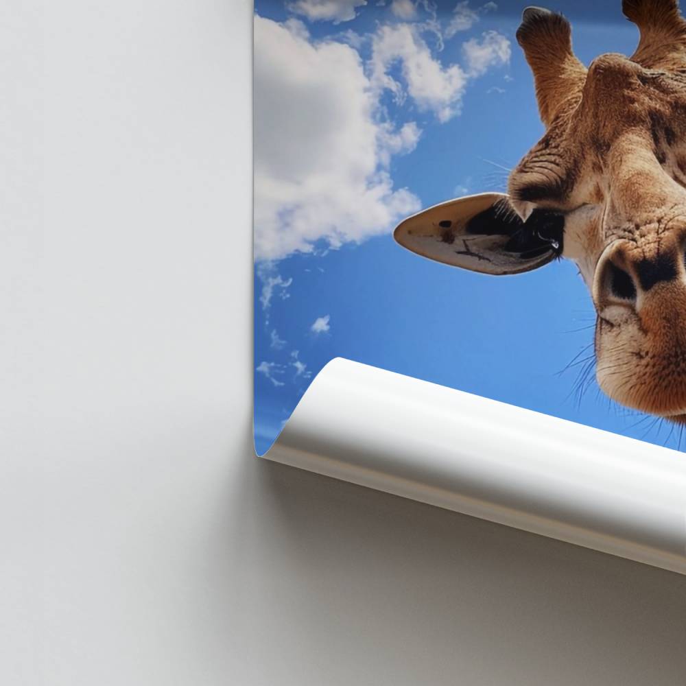 Hoge weergave giraffe poster