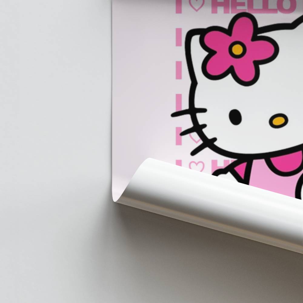 Poster Ik hou van Hello Kitty Roses