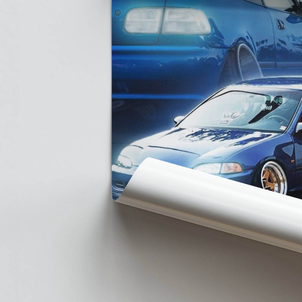 Civic blauwe editie poster