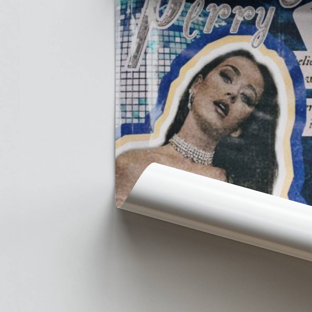 Blauwe glamourposter