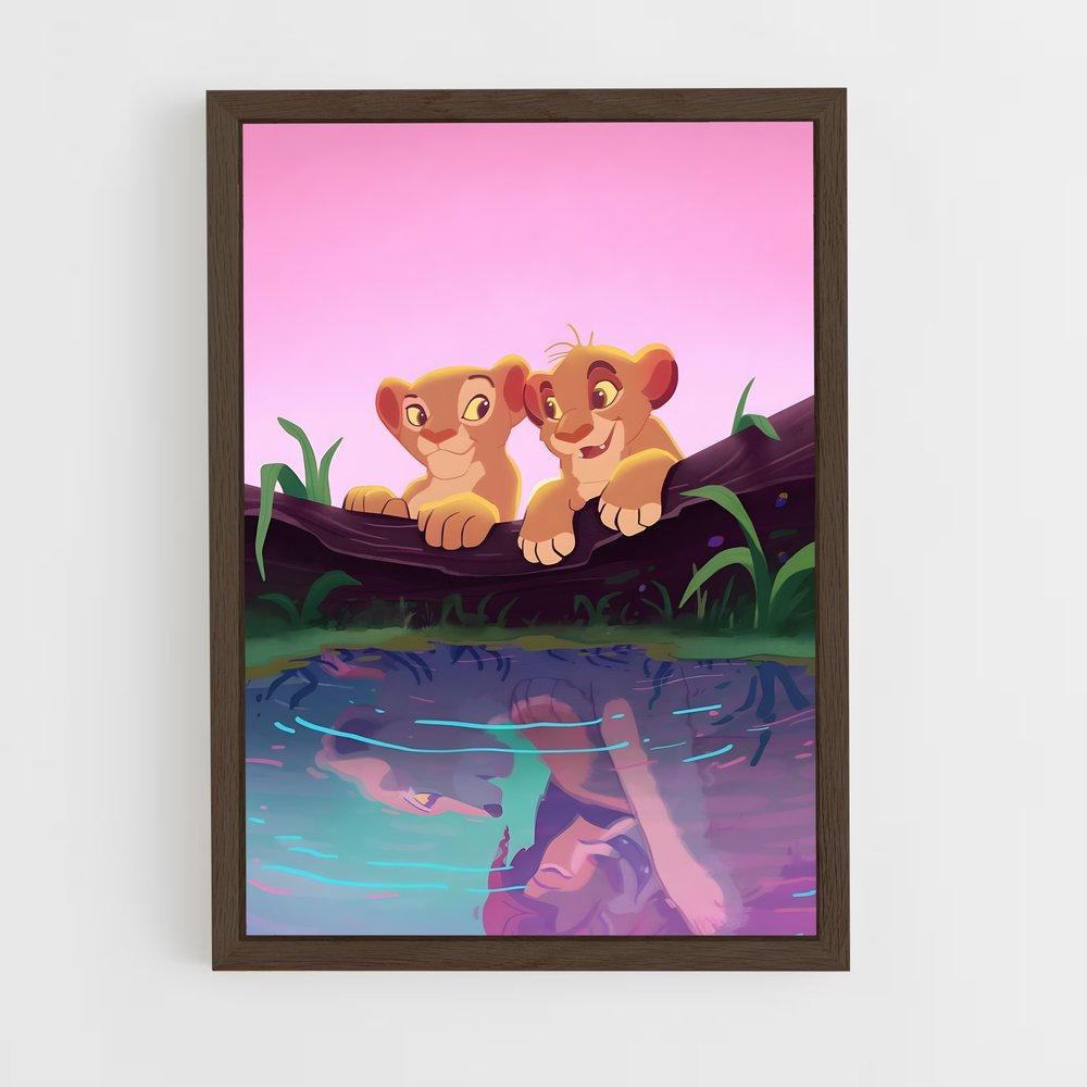 lion-king-1 cadre Bois foncé