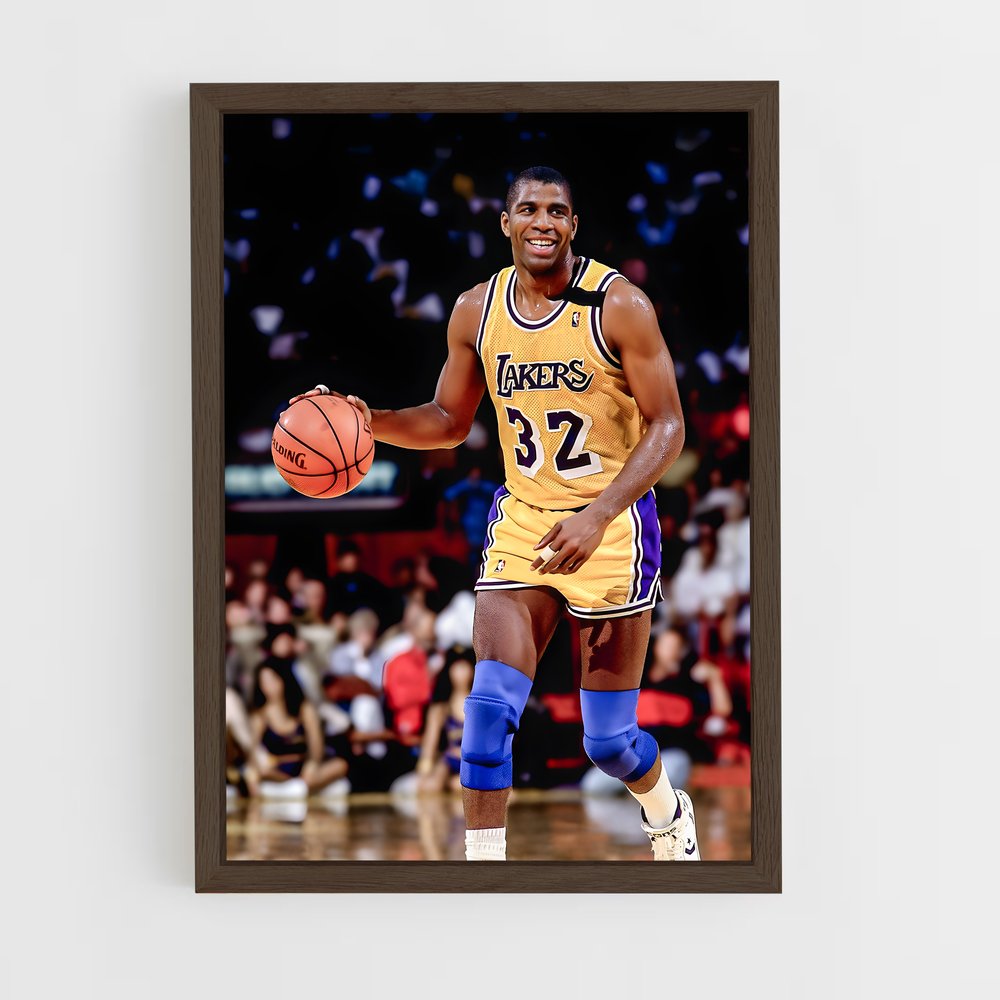 magic-johnson-14 cadre Bois foncé