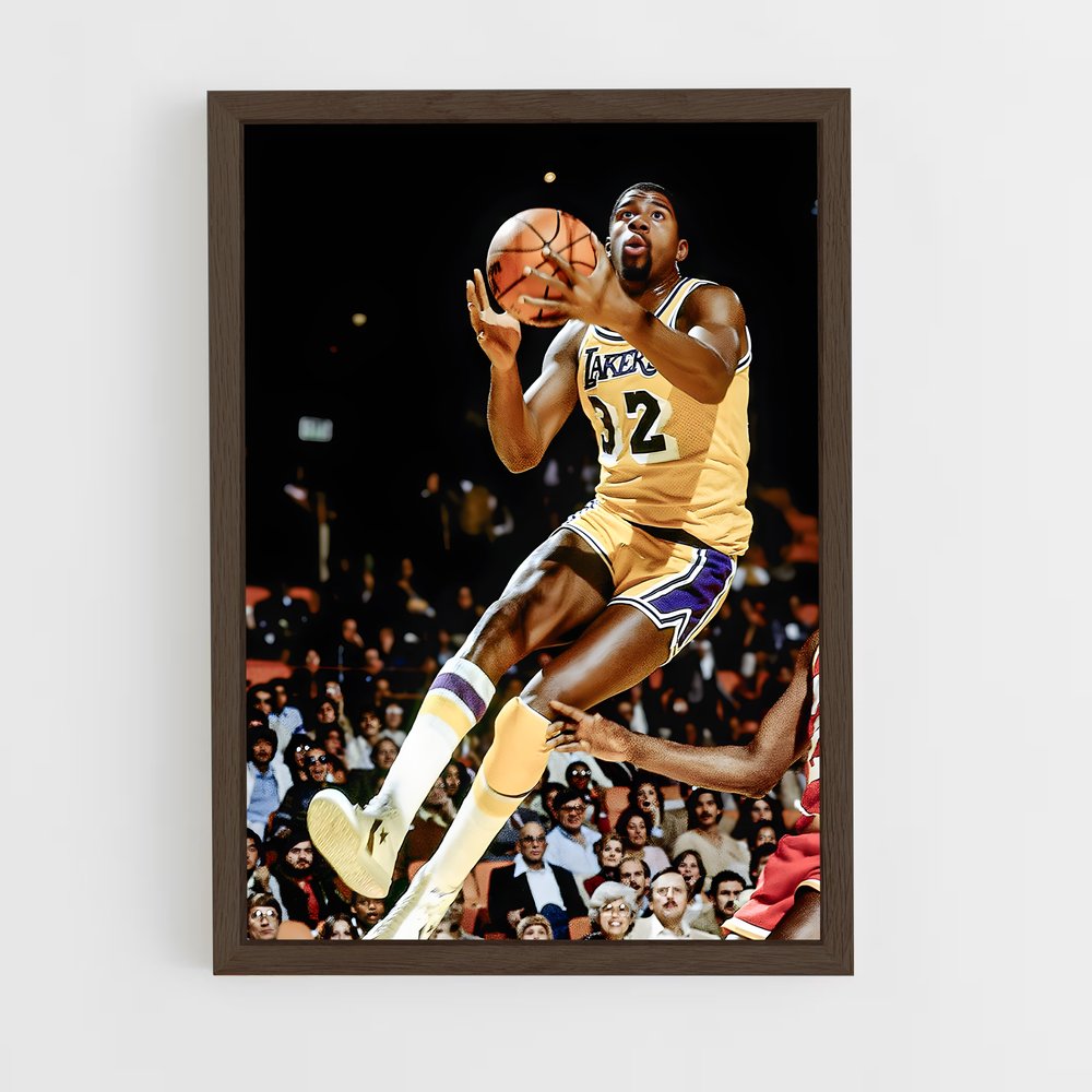 magic-johnson-9 cadre Bois foncé