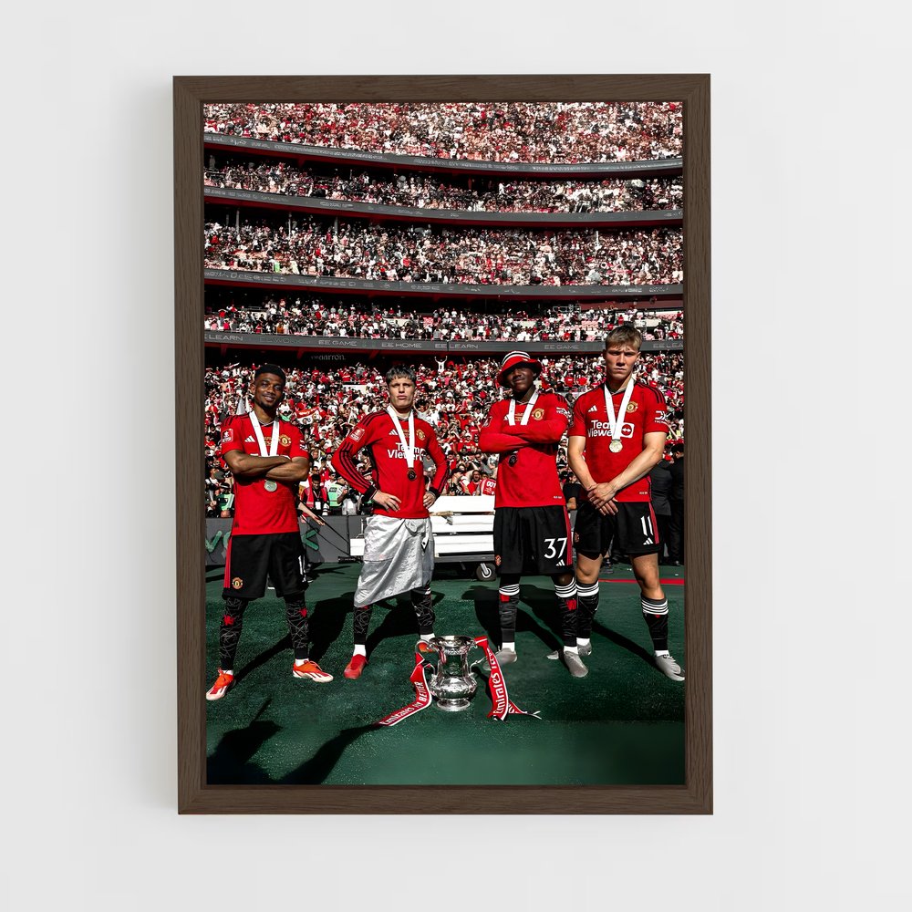 manchester-united-3 cadre Bois foncé
