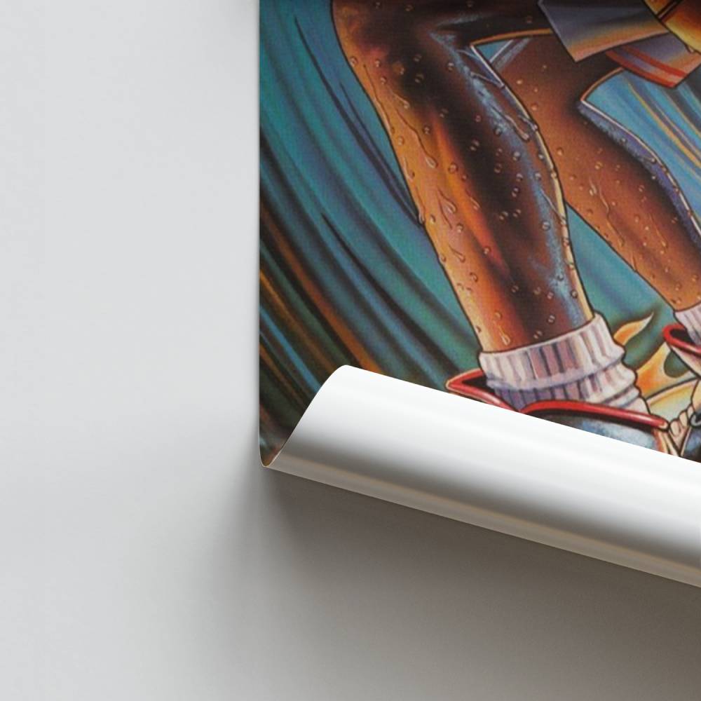 Poster Surfen in vlammen