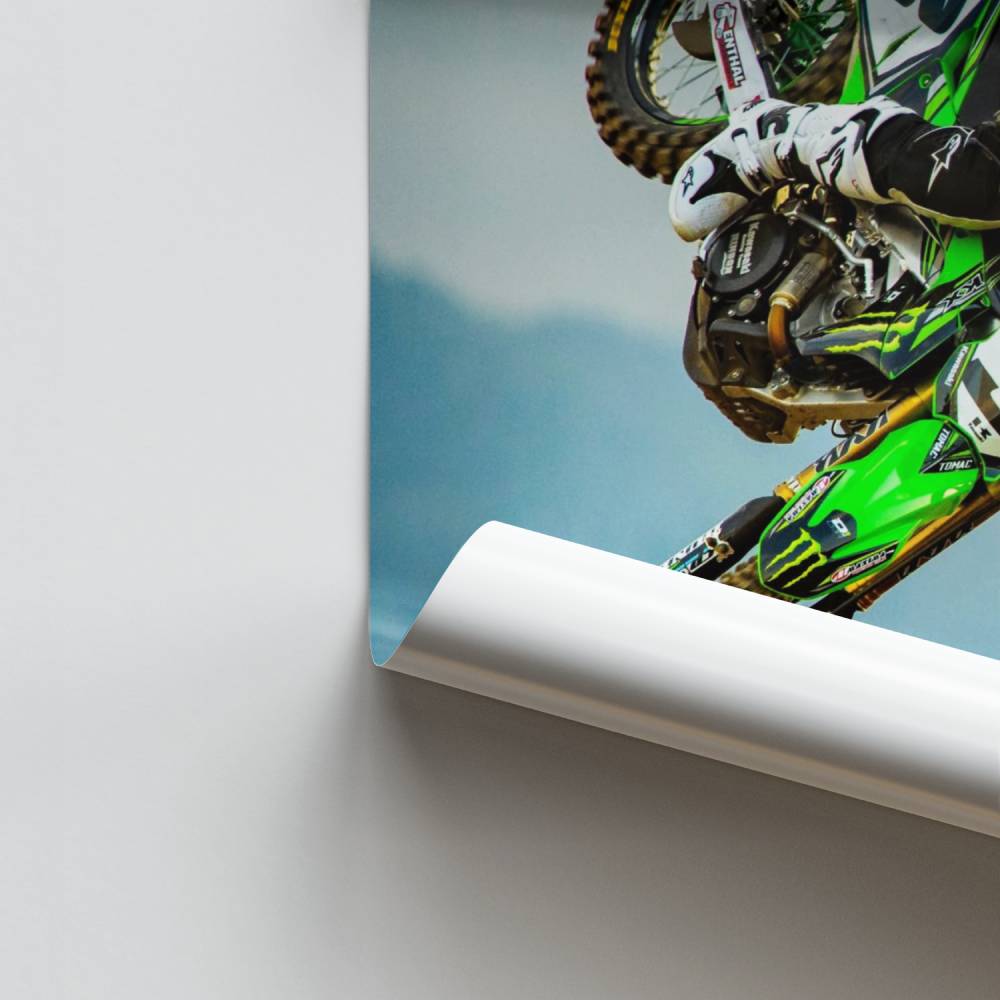 Poster Motocross acrobatische sprong