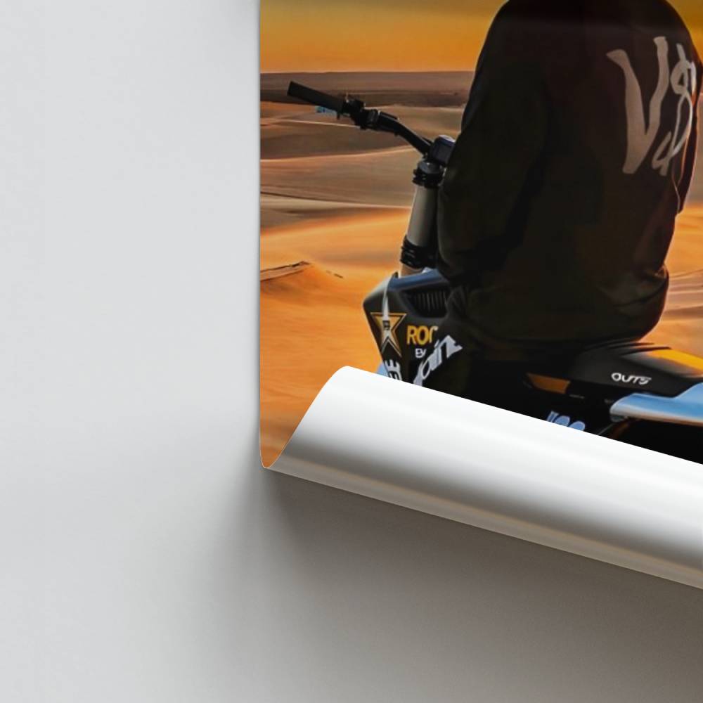 Motocross woestijn ontsnappingsposter
