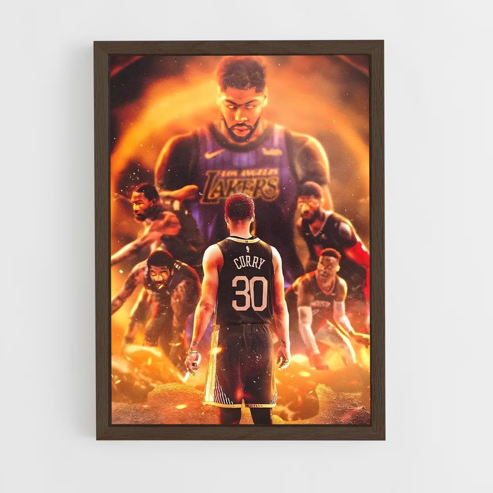 nba-basketball-9 cadre Bois foncé