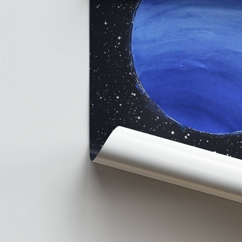 Blauwe kosmos-poster