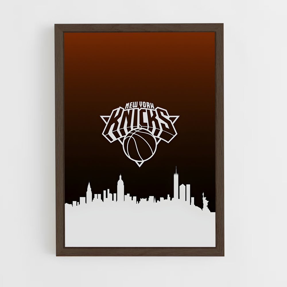 new-york-knicks-20 cadre Bois foncé