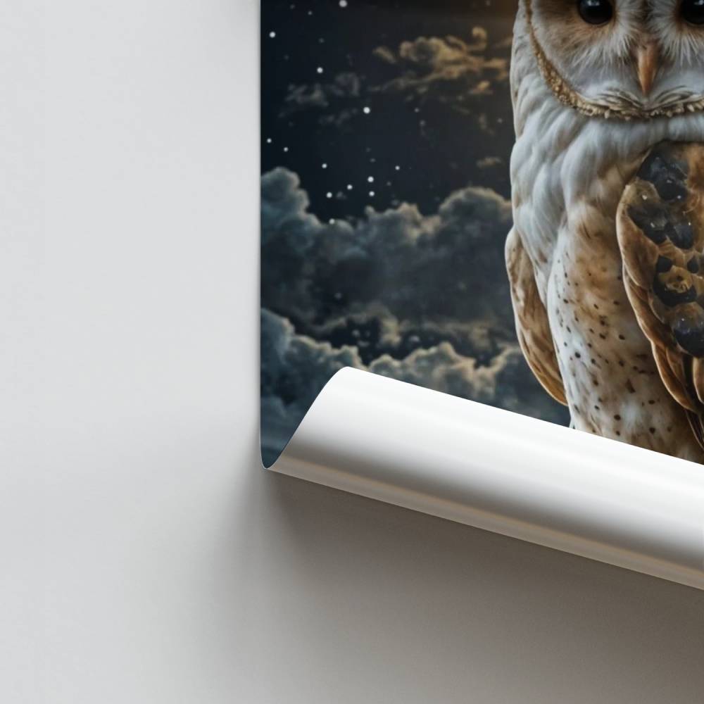 Uil maanlicht poster