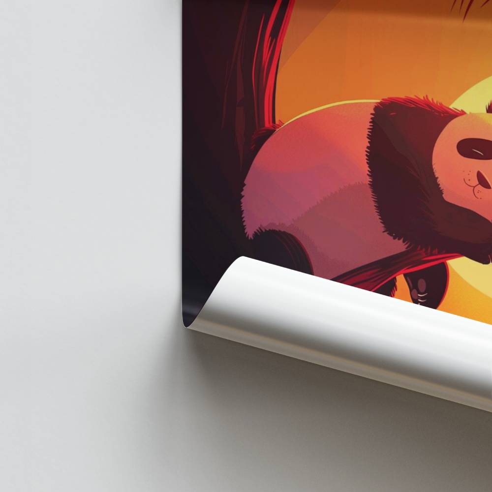 Panda zonsondergang poster