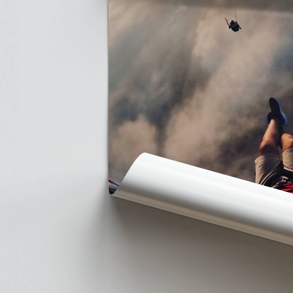 Vlucht over de wolkenposter