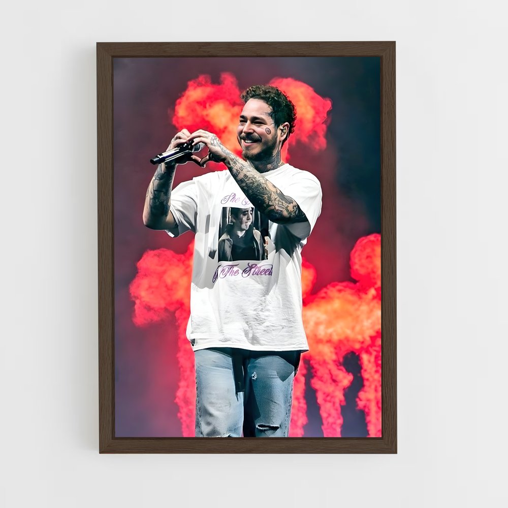 post-malone-9 cadre Bois foncé