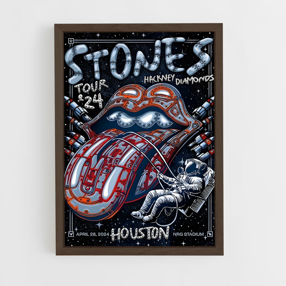 rolling-stones-4 cadre Bois foncé