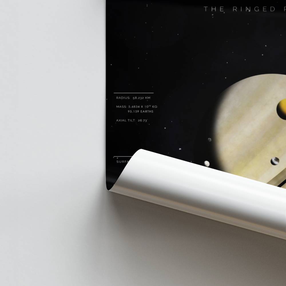 Poster Saturnus de geringde planeet