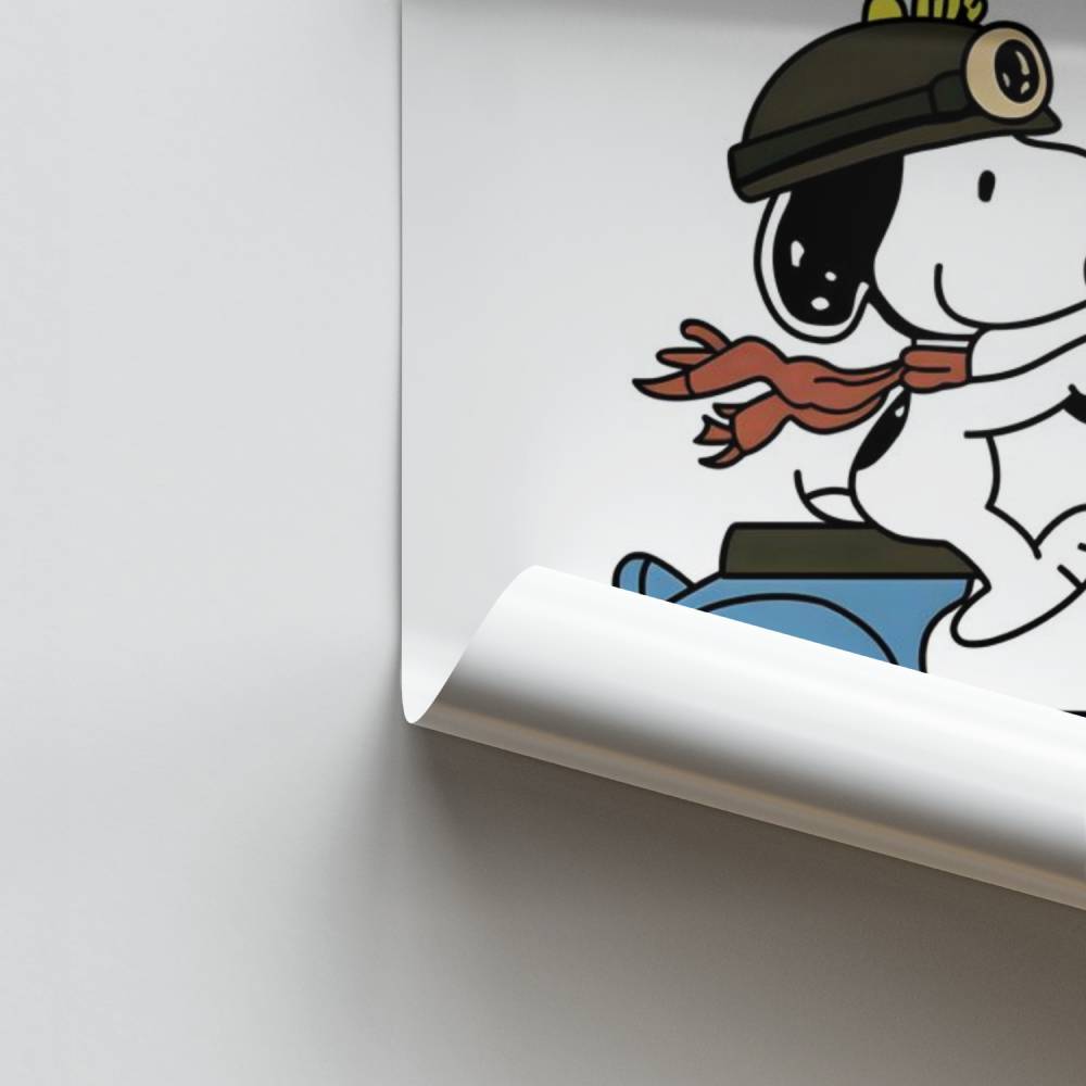 Poster Snoopy op een Vespa