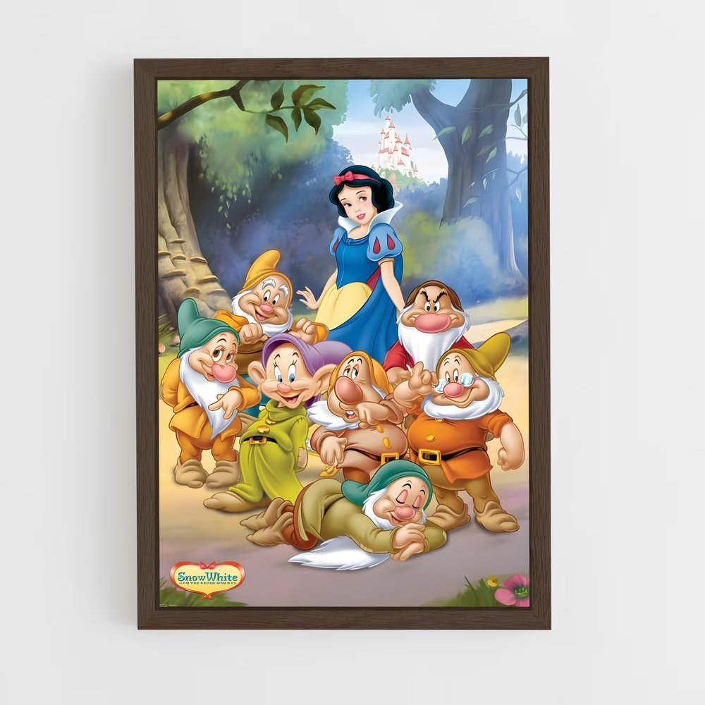 snow-white-5 cadre Bois foncé