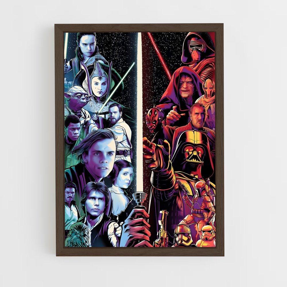 star-wars-15 cadre Bois foncé