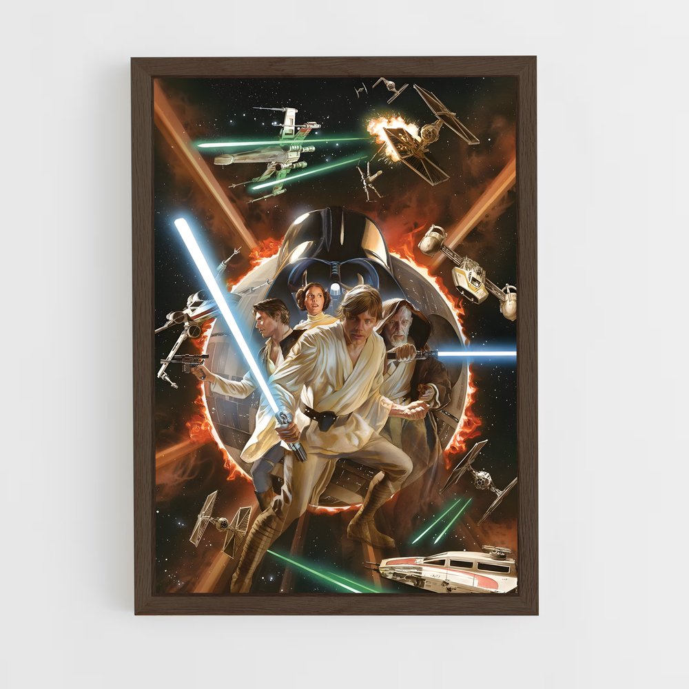 star-wars-18 cadre Bois foncé