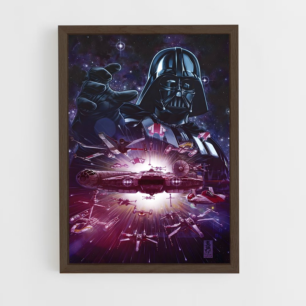 star-wars-22 cadre Bois foncé