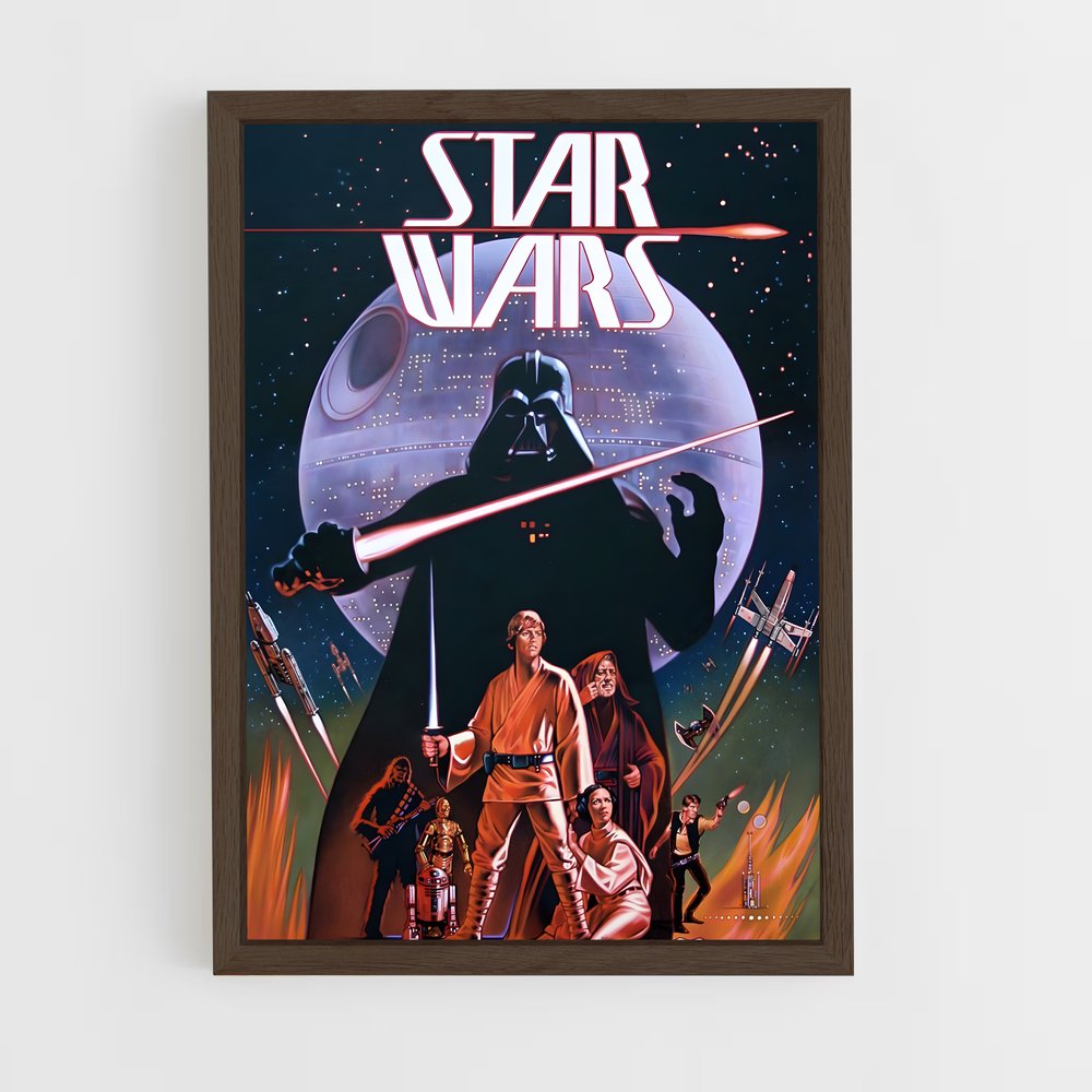 star-wars-5 cadre Bois foncé