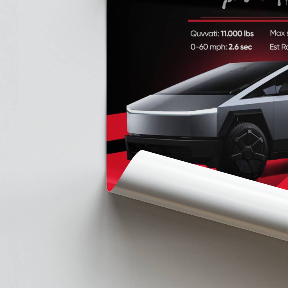 Poster Cybertruck Futuriste