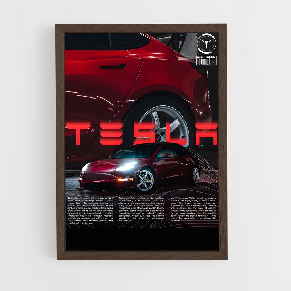tesla-9 cadre Bois foncé