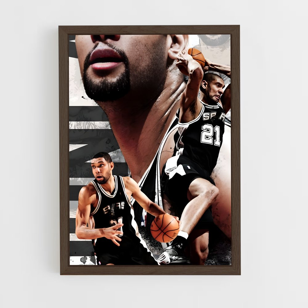 tim-duncan-4 cadre Bois foncé
