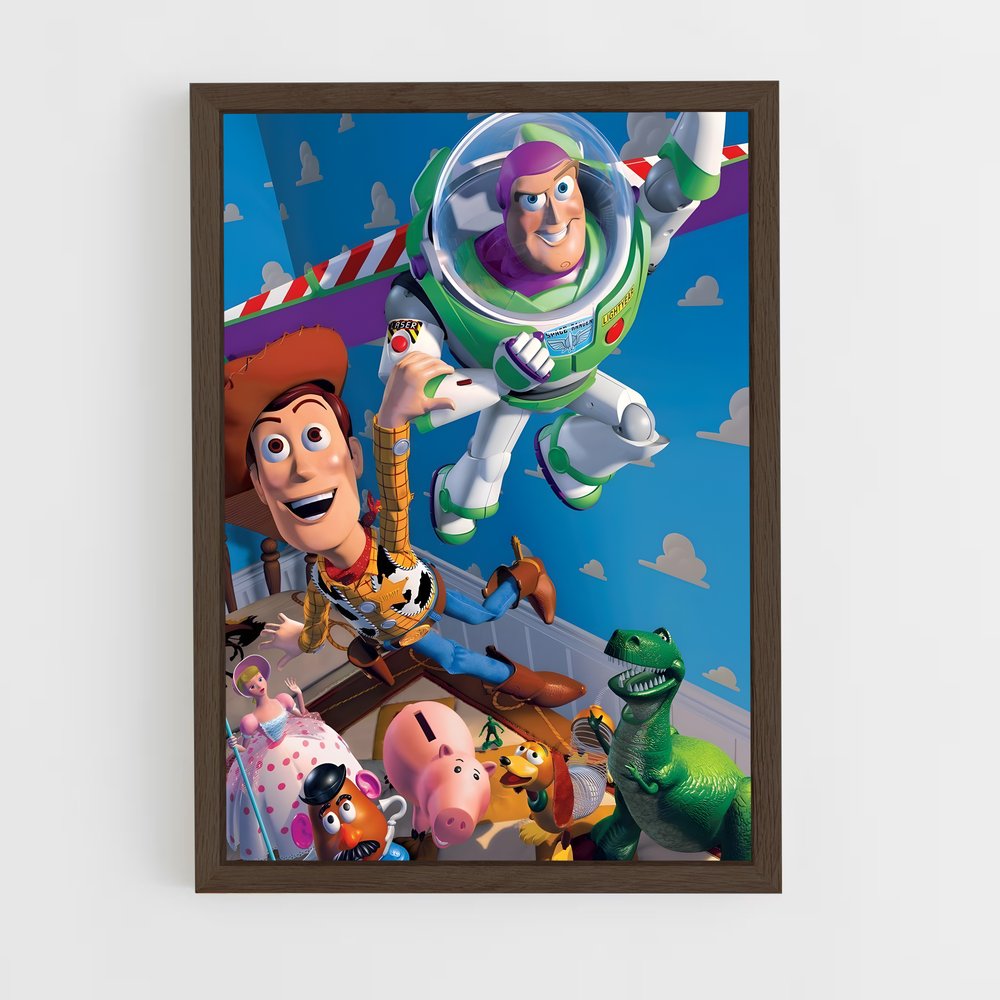 toy-story-10 cadre Bois foncé