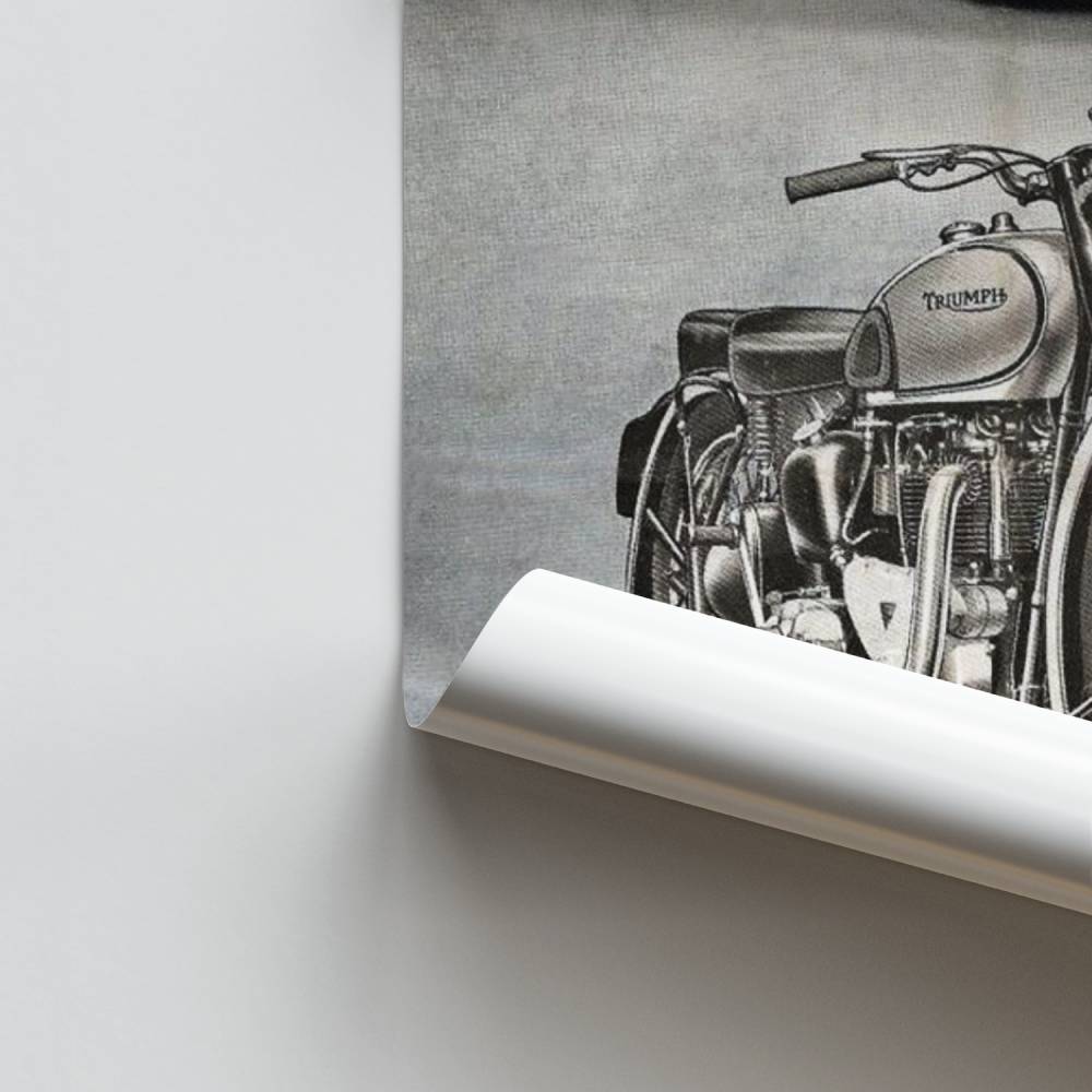 Poster Klassieke fietsen Triumph