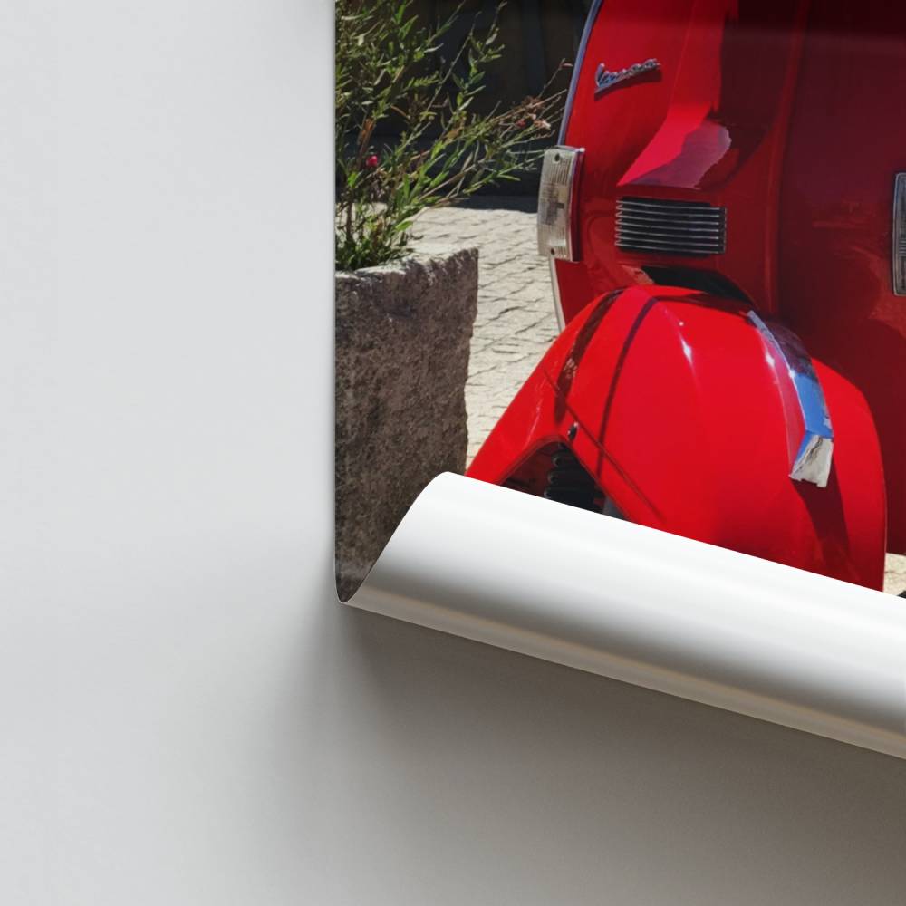 Vintage rode Vespa-poster