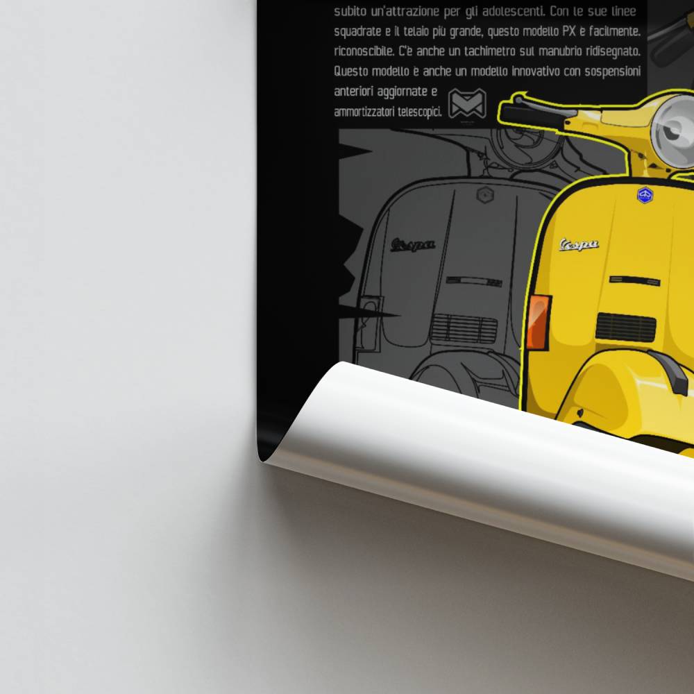 Vintage gele Vespa-poster