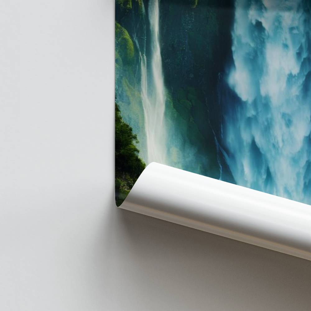 Smaragdgroene watervalposter