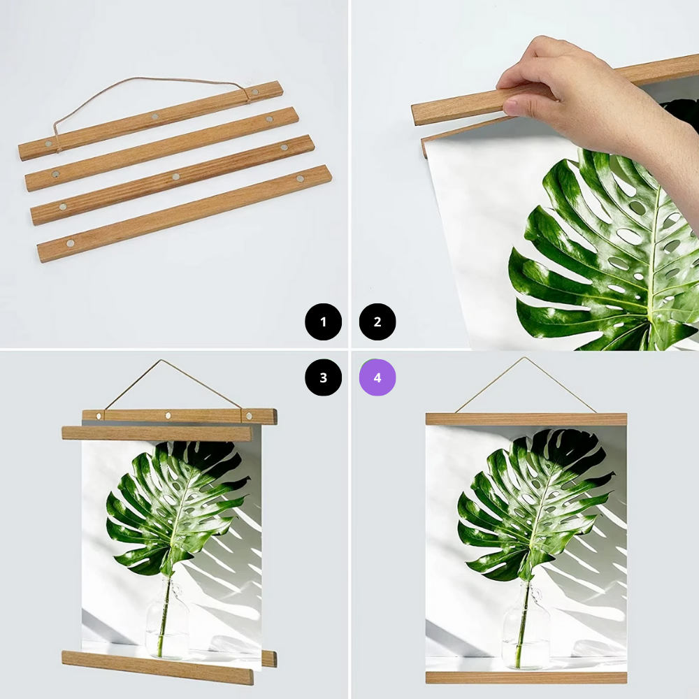 Houten magnetische posterhouder