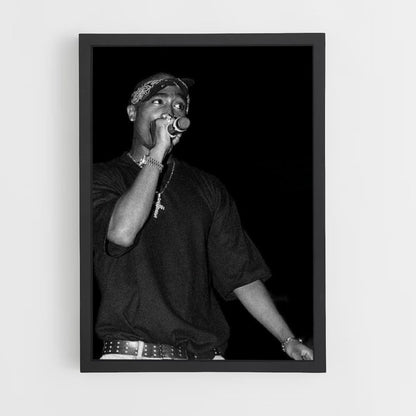 Affiche Tupac Zwart