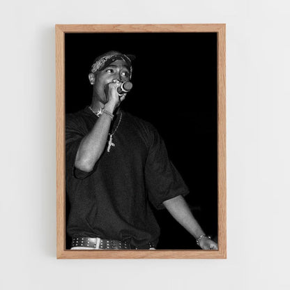 Affiche Tupac Zwart