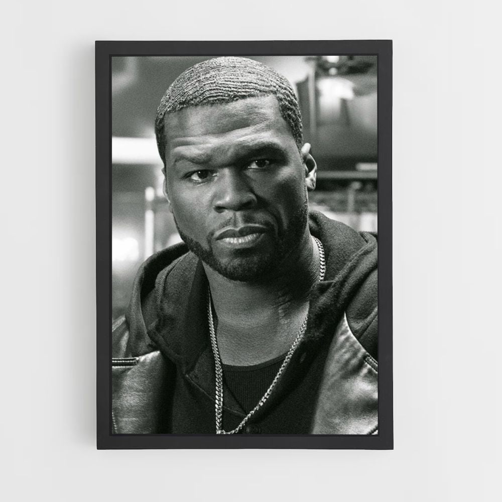 Poster 50cent zwart en wit