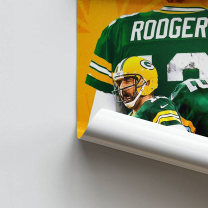 Poster Aaron Rodgers Geel