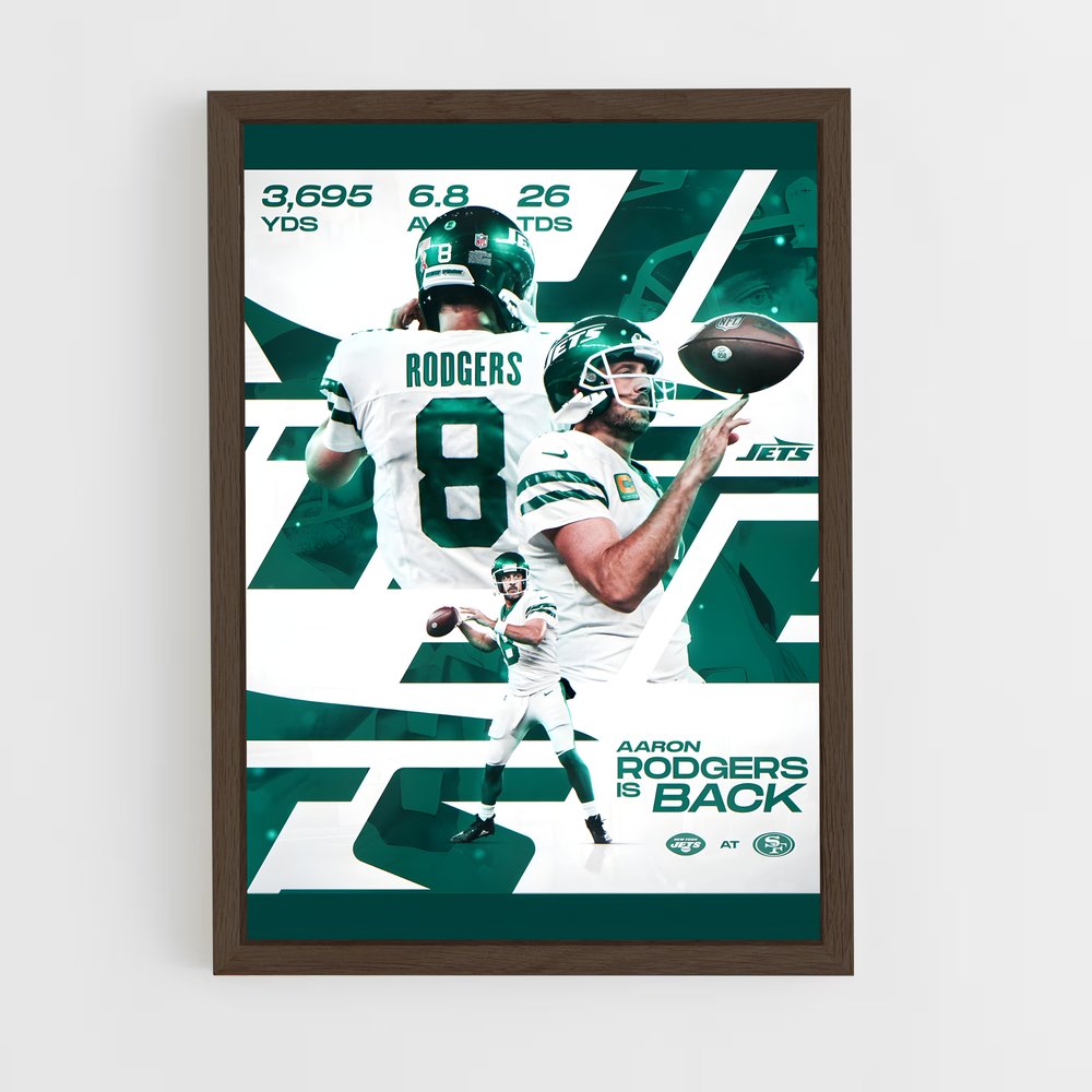 aaron-rodgers-8 cadre Bois foncé