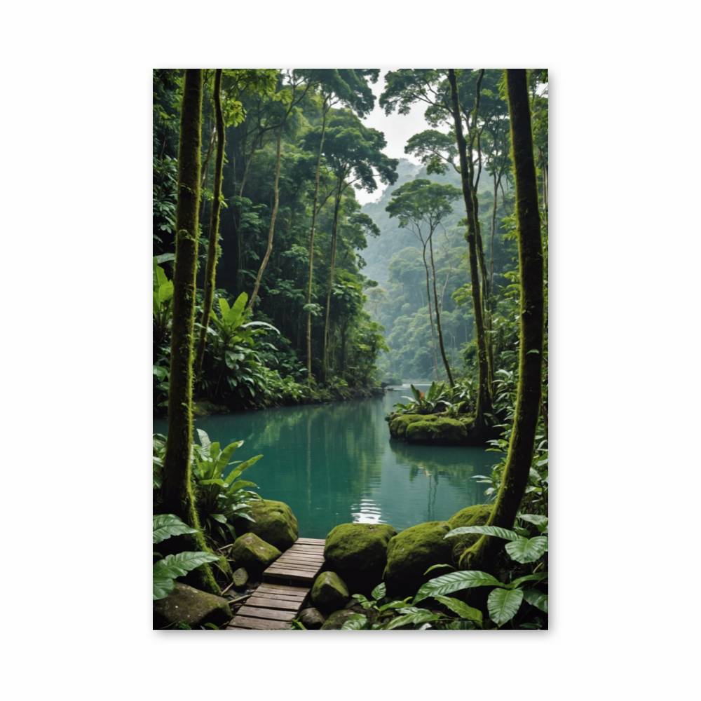 Poster Lac dans la Jungle