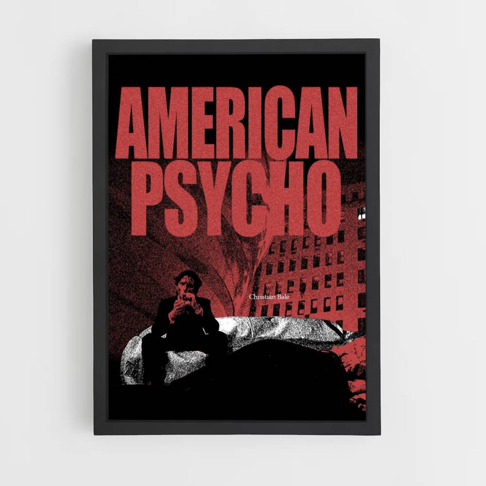 Poster Amerikaans Psycho Rood